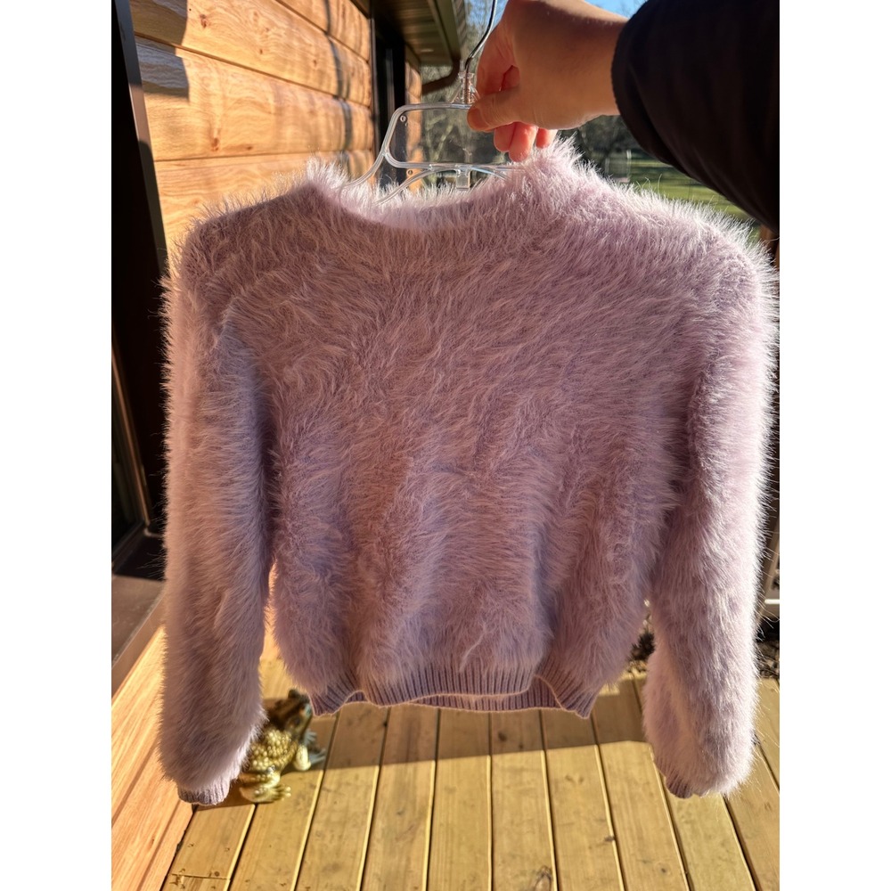 ZARA Teen Girls Purple Trendy Faux Fur Purple Pullover Sweater SZ 13-14Y
